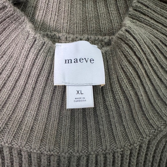 Anthropologie Maeve Long Sleeve Mock Neck Tie Waist Mini Dress Green Women's XL - Picture 7 of 8